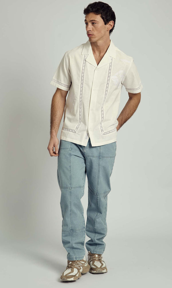 Native Youth FELIX REVERE SHIRT WITH LACE TRIM AND EMBROIDERY DETAILING