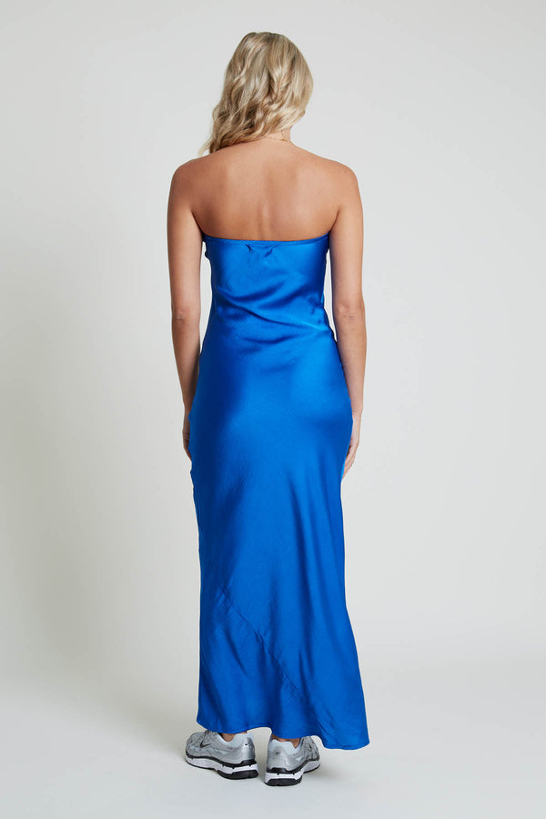 Native Youth GIA HAMMERED SATIN MIDAXI BANDEAU DRESS