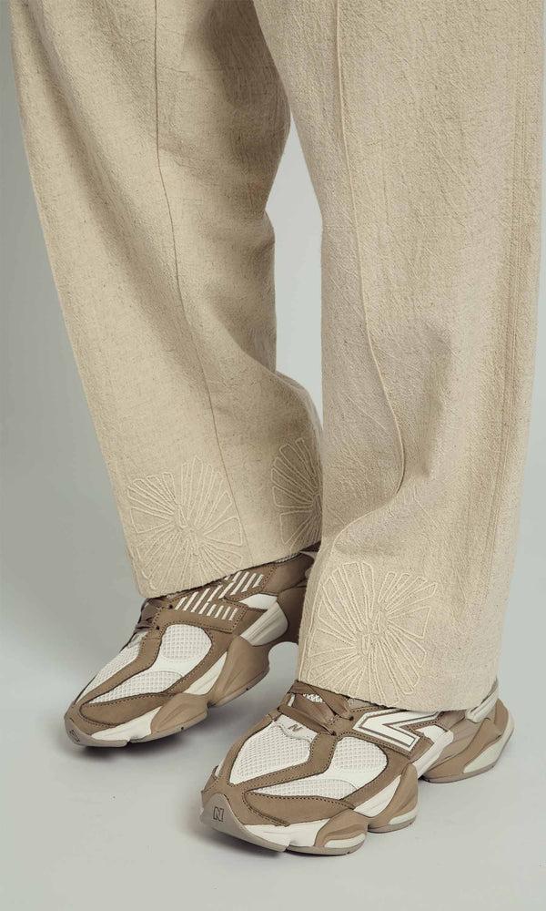 Native Youth GRADY RELAXED LINEN TROUSER WITH CORNELLI EMBROIDERY