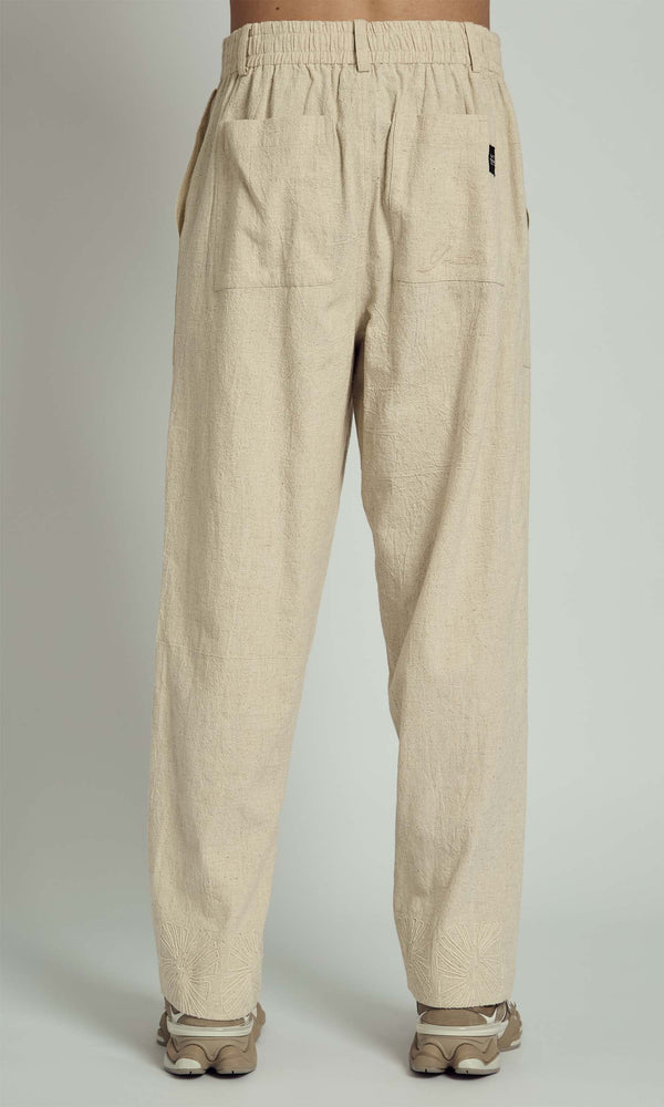 Native Youth GRADY RELAXED LINEN TROUSER WITH CORNELLI EMBROIDERY