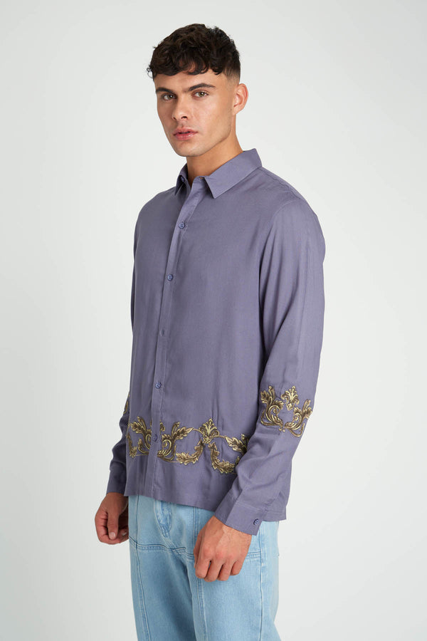 Native Youth HEARST BAROQUE EMBROIDERED LENZING™ ECOVERO™ VISCOSE SHIRT