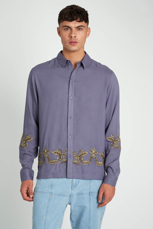 Native Youth HEARST BAROQUE EMBROIDERED LENZING™ ECOVERO™ VISCOSE SHIRT