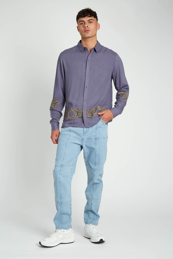 native youth HEARST BAROQUE EMBROIDERED LENZING™ ECOVERO™ VISCOSE SHIRT