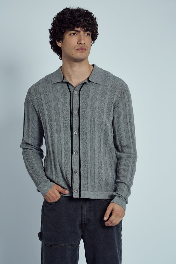 Native Youth HEMMINGS KNITTED JACQUARD STRIPE SHIRT