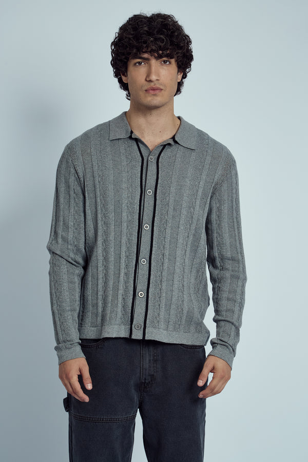 Native Youth HEMMINGS KNITTED JACQUARD STRIPE SHIRT