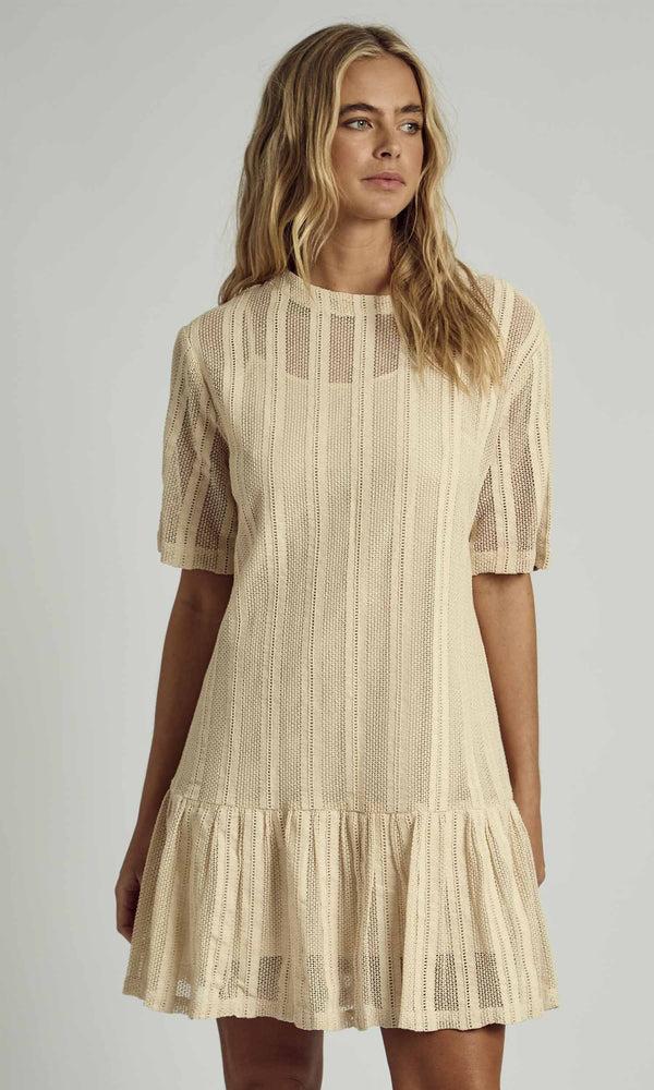 Native Youth HOLLAND CROCHET MINI DRESS WITH SLIP INSERT