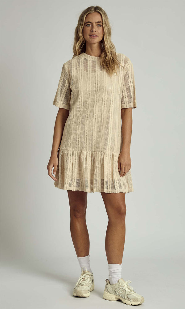 native youth HOLLAND CROCHET MINI DRESS WITH SLIP INSERT