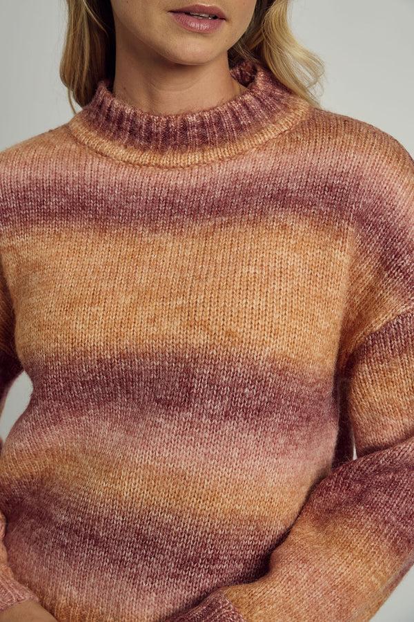 Native Youth IVY STRIPED OMBRE SOFT FLUFF KNITTED JUMPER