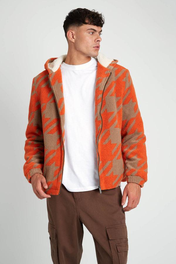 Native Youth JERROD BORG LINED JACQUARD HOUNDSTOOTH JACKET