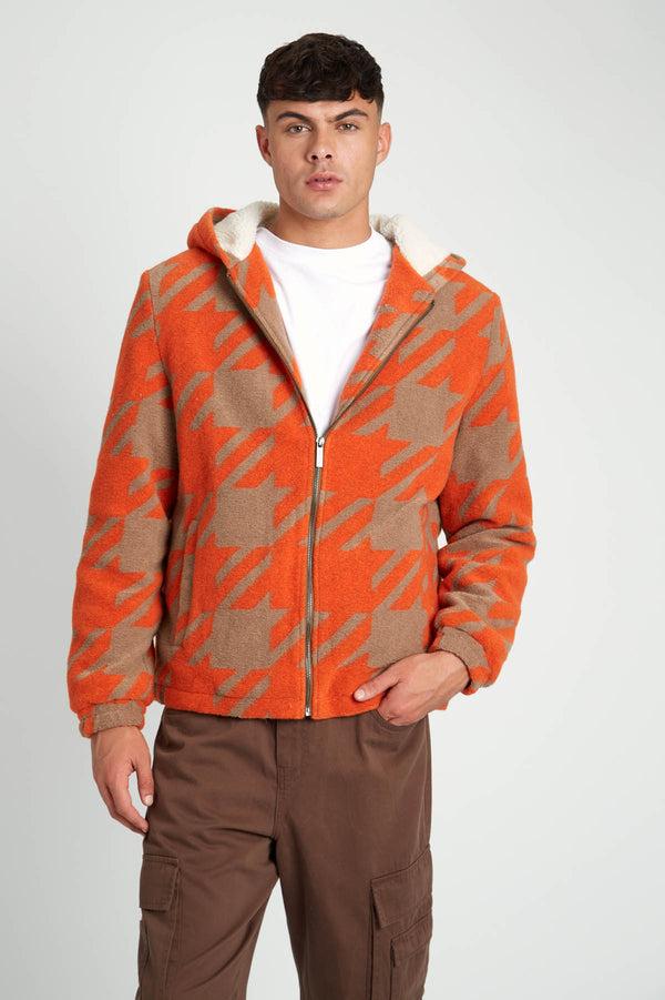 native youth JERROD BORG LINED JACQUARD HOUNDSTOOTH JACKET