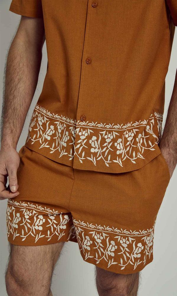 Native Youth KENT REGULAR SHIRT WITH EMBROIDERY TRIM DETAIL