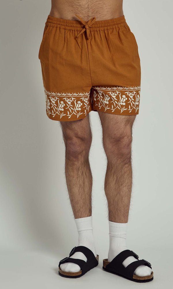 native youth KINGSLEY REGULAR SHORT WITH EMBROIDERY TRIM DETAIL