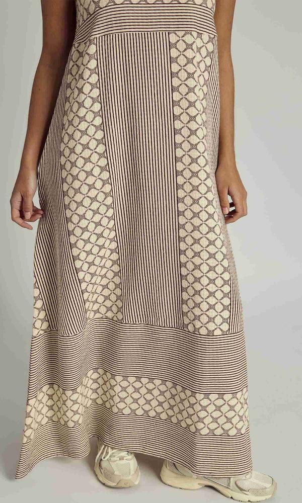 Native Youth KINSLEY EMBROIDERED CAMI MIDAXI DRESS IN BEIGE