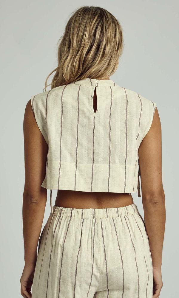 Native Youth KORI STRIPED HIGH NECK CO-ORD TOP IN MULTI