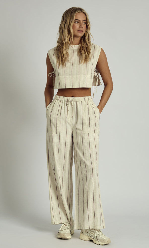 Native Youth KORI STRIPED WIDE LEG CO-ORD TROUSERS IN MULTI