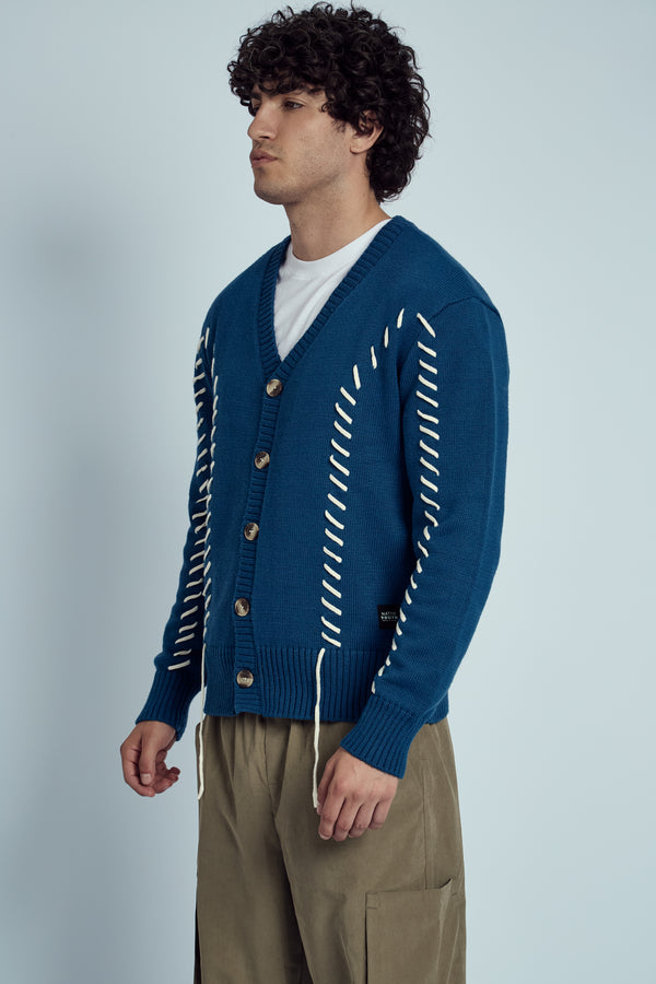 Native Youth LANCE KNITTED CARDIGAN WITH LACE UP DETAIL