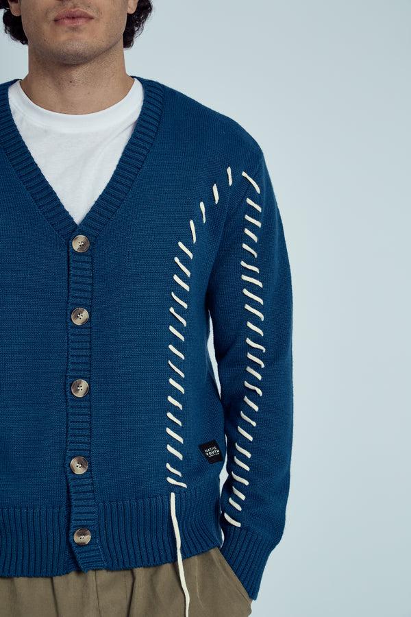 Native Youth LANCE KNITTED CARDIGAN WITH LACE UP DETAIL