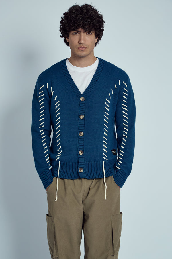 native youth LANCE KNITTED CARDIGAN WITH LACE UP DETAIL
