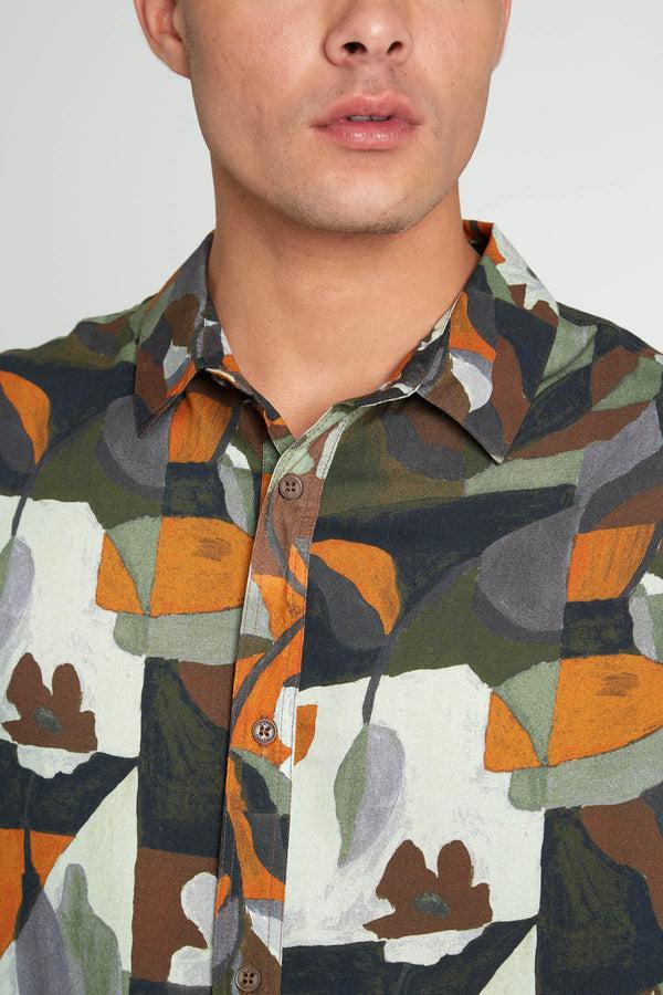 Native Youth MIMOSA ABSTRACT PRINTED ECOVERO VISCOSE SHIRT