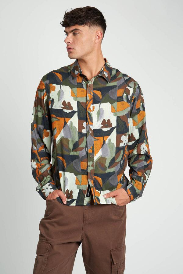 native youth MIMOSA ABSTRACT PRINTED ECOVERO VISCOSE SHIRT