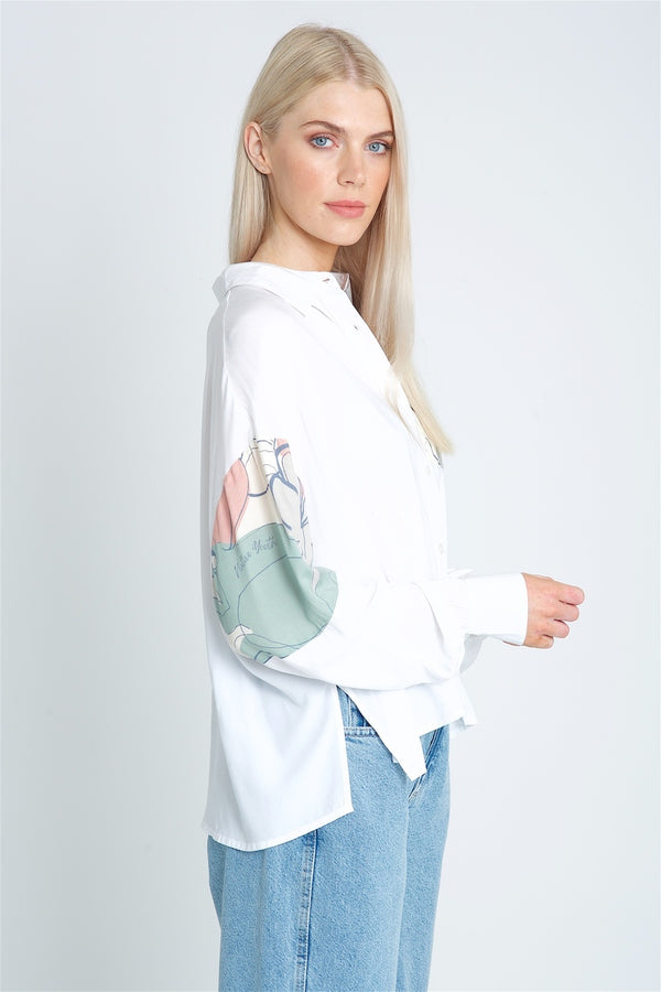 Native Youth ABSTRACT LINEAR PRINT BLOUSE