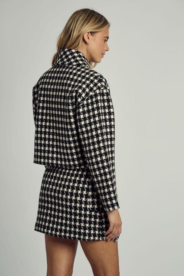 Native Youth ADA JACQUARD CHECK CROPPED JACKET