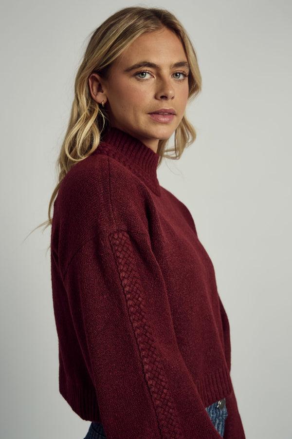 Native Youth AVA CABLE KNITTED BELL SLEEVE JUMPER