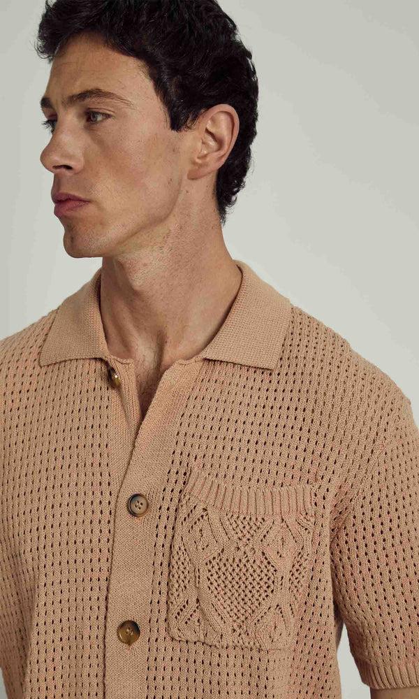 Native Youth BLAKELY KNITTED BUTTON THROUGH POLO