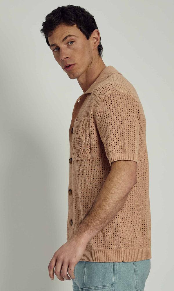 Native Youth BLAKELY KNITTED BUTTON THROUGH POLO