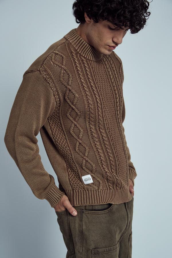native youth CHAVEZ ACID WASHED CABLE KNIT JUMPER