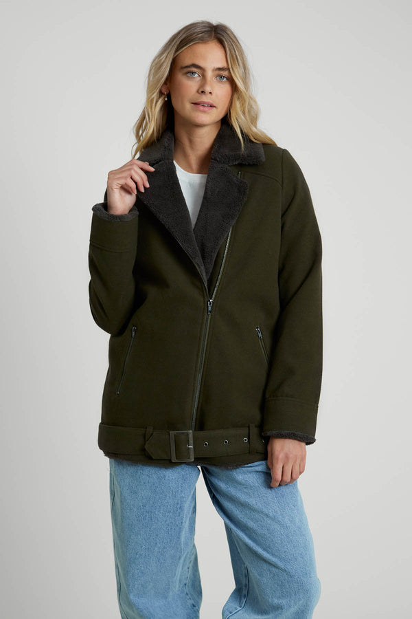 Native Youth Chroma Sherpa Aviator Jacket