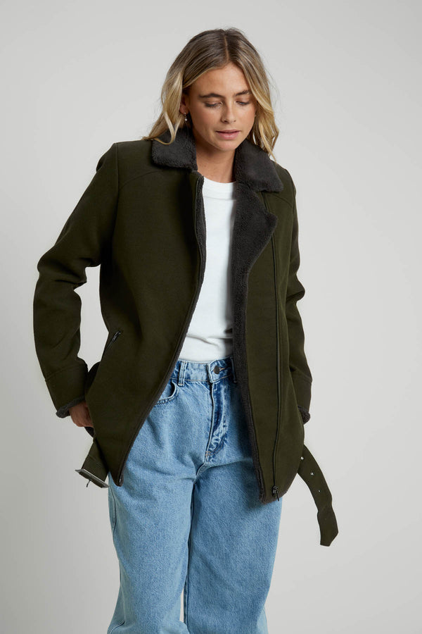 Native Youth Chroma Sherpa Aviator Jacket