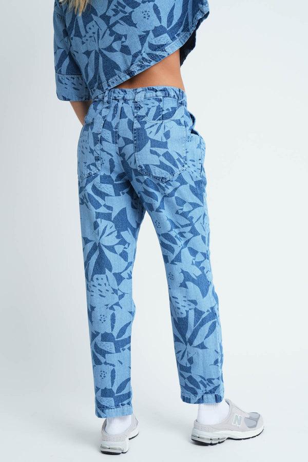 Native Youth COUPAGE LASER PRINT DENIM TROUSER
