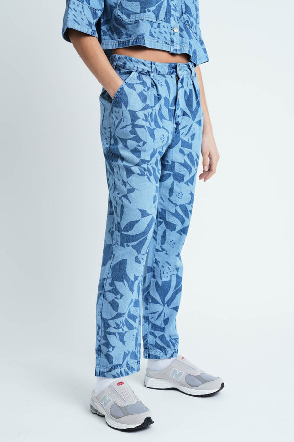 native youth COUPAGE LASER PRINT DENIM TROUSER