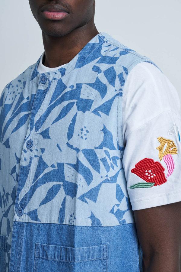 Native Youth COUPAGE LASER PRINTED DENIM GILET