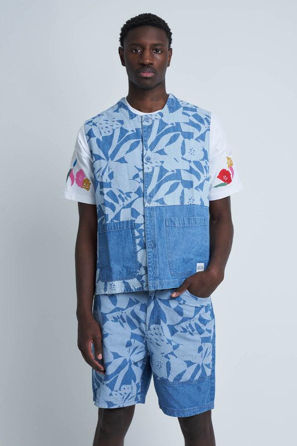 Native Youth COUPAGE LASER PRINTED DENIM GILET