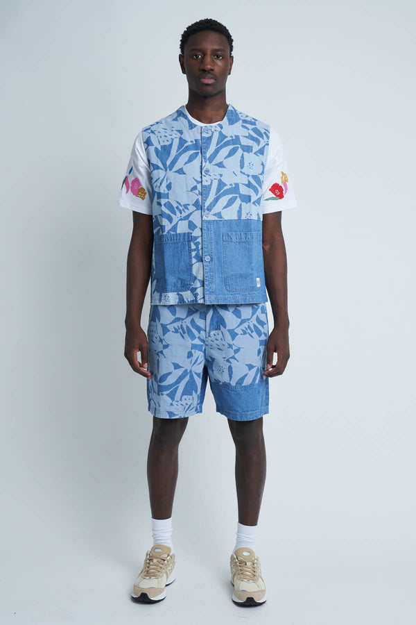 native youth COUPAGE LASER PRINTED DENIM GILET