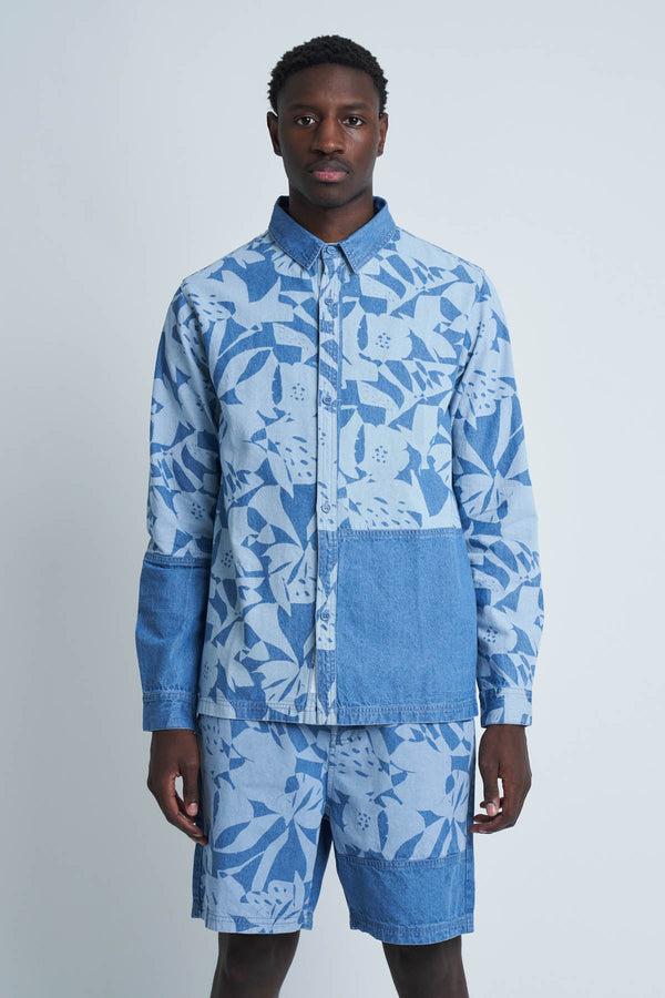 Native Youth COUPAGE LASER PRINTED DENIM SHIRT