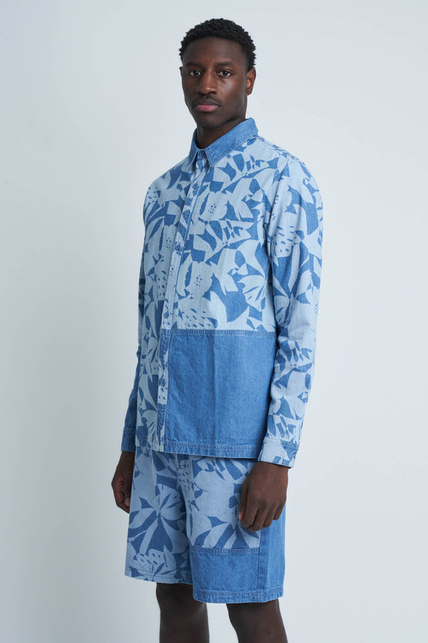 Native Youth COUPAGE LASER PRINTED DENIM SHIRT