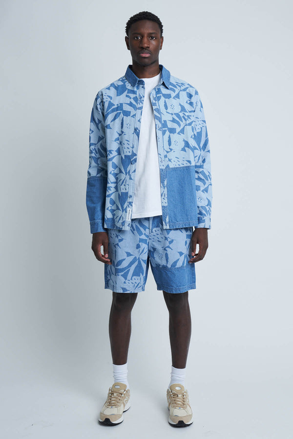 native youth COUPAGE LASER PRINTED DENIM SHIRT