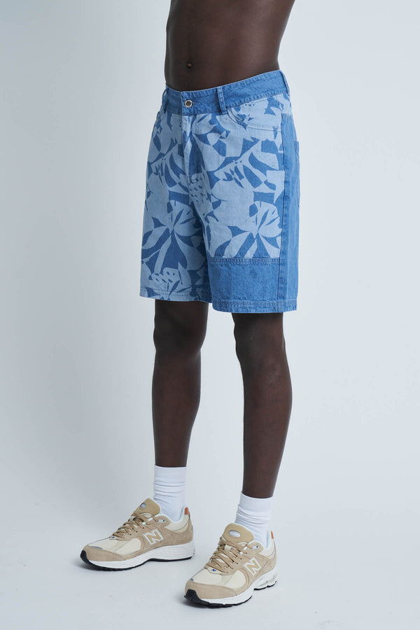 Native Youth COUPAGE LASER PRINTED DENIM SHORT