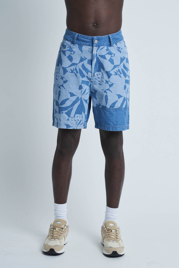 native youth COUPAGE LASER PRINTED DENIM SHORT