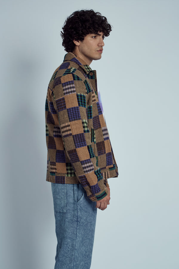Native Youth EMRYS PATCHWORK CHECK JACQUARD JACKET