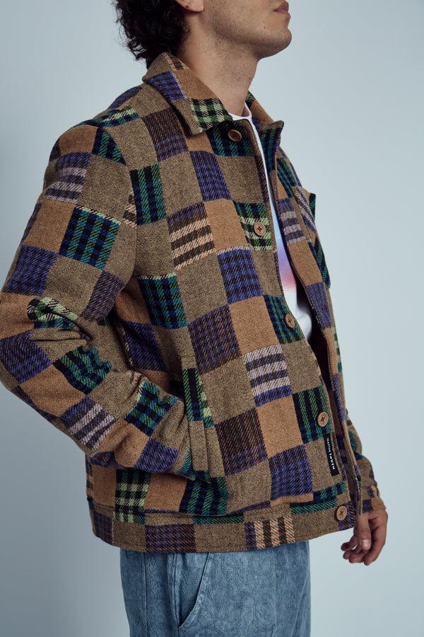 Native Youth EMRYS PATCHWORK CHECK JACQUARD JACKET
