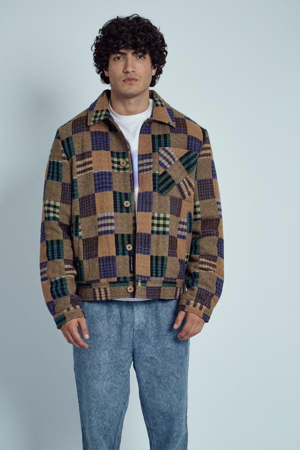 native youth EMRYS PATCHWORK CHECK JACQUARD JACKET