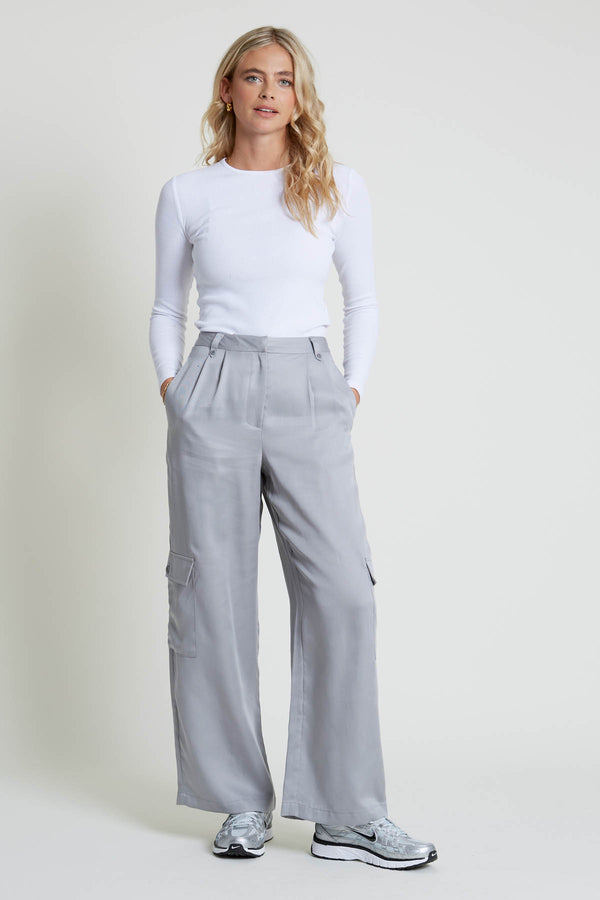 native youth FERLA TENCEL WIDE LEG TROUSER