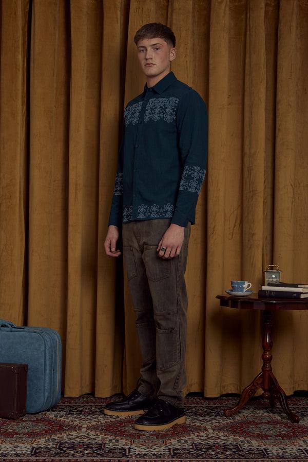 native youth GAGE EMBROIDERED LINEN SHIRT