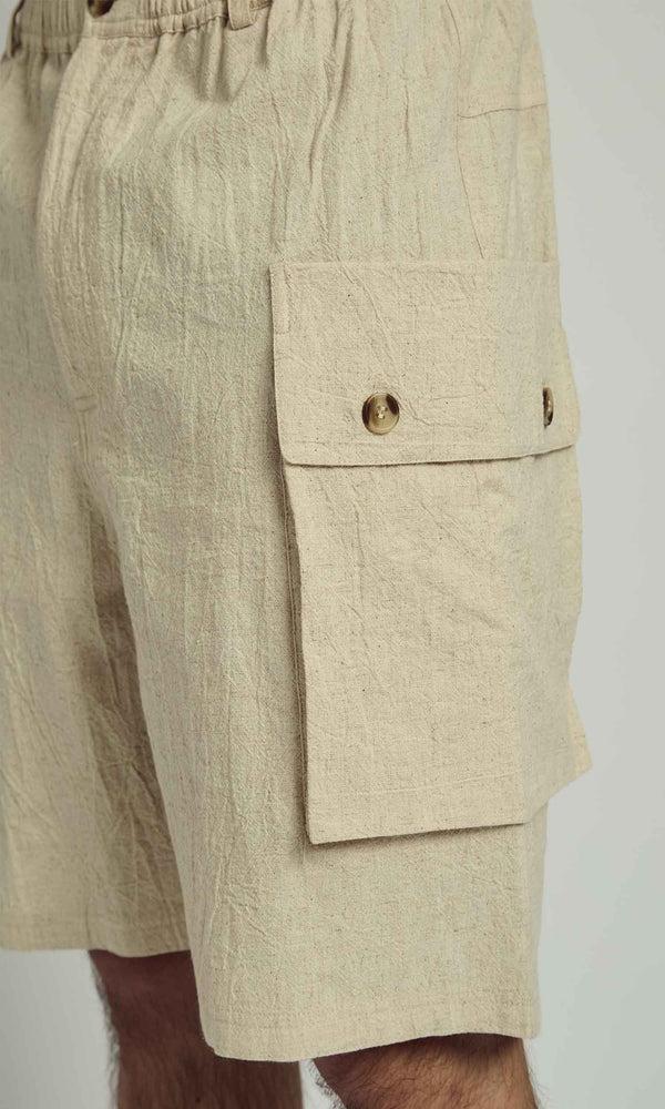 Native Youth HANK OVERSIZED CARGO LINEN SHORT