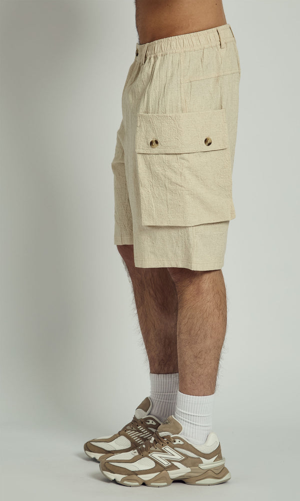 Native Youth HANK OVERSIZED CARGO LINEN SHORT