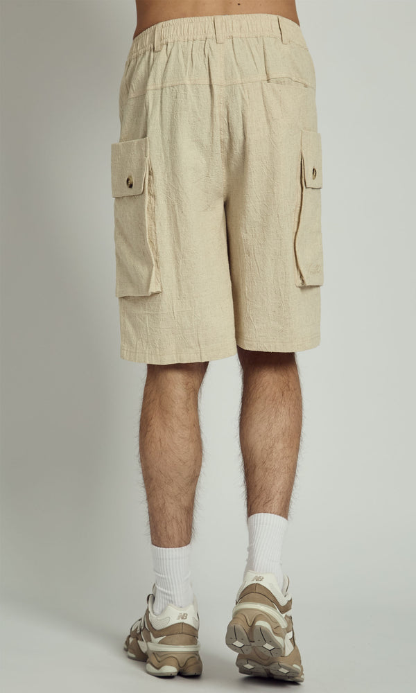 Native Youth HANK OVERSIZED CARGO LINEN SHORT
